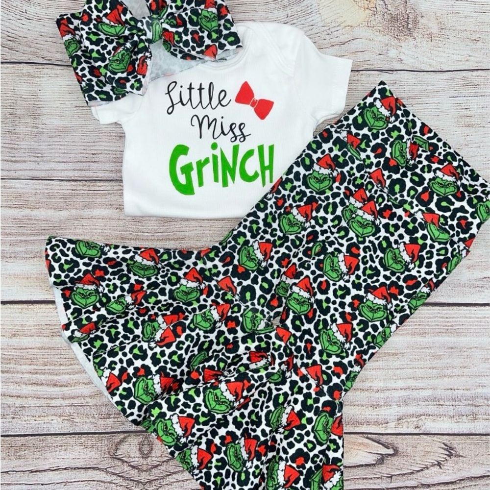 Little Miss Grinch Outfit with Headband